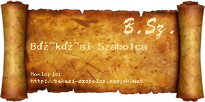 Békési Szabolcs névjegykártya