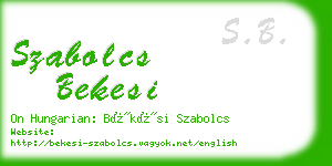 szabolcs bekesi business card